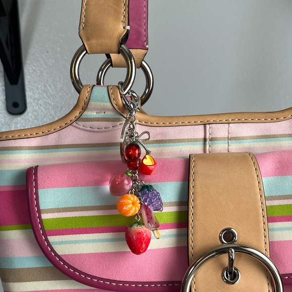 Fruit keychain purse charm 🍒🍇🍓🍎🍉🍑 - Picture 3 of 3